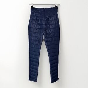 Doly Joynic Women's M Navy Quilted Insulated Puffer Pants High Rise Winter Warm